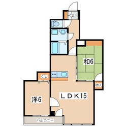 郡山駅 徒歩15分 2階の物件間取画像